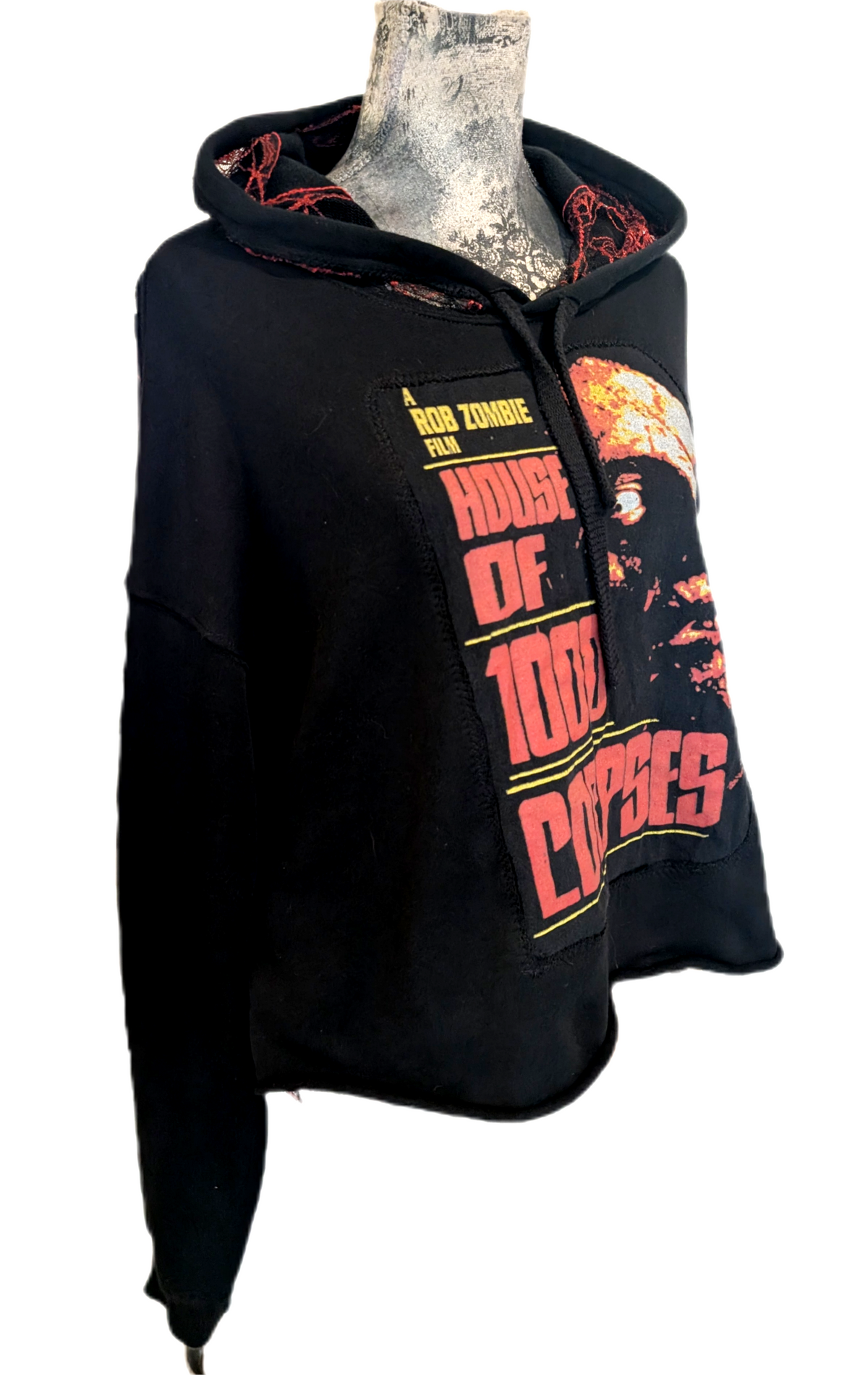 Womens Rob Zombie House of 100 Corpses Hoodie with spiderweb lace back- size L- XL