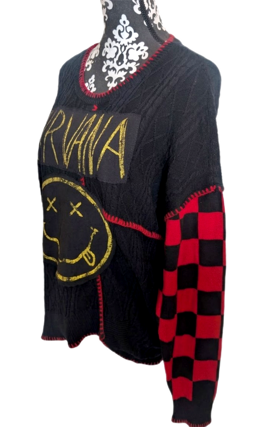 Womens NIRVANA upcycled sweater - size L- XL fit