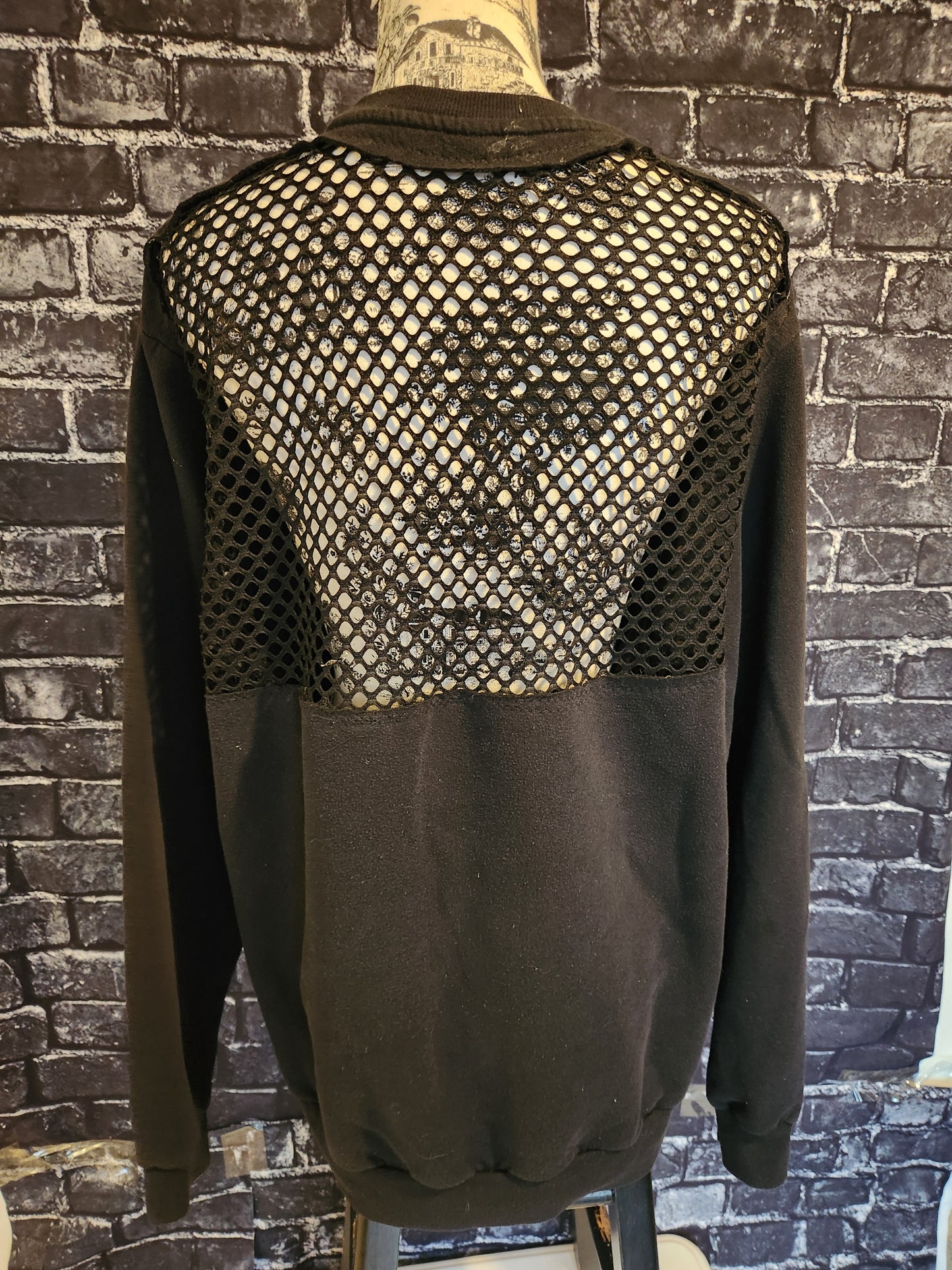 Womens reworked Metal mesh sweatshirt- size Large SALE!!