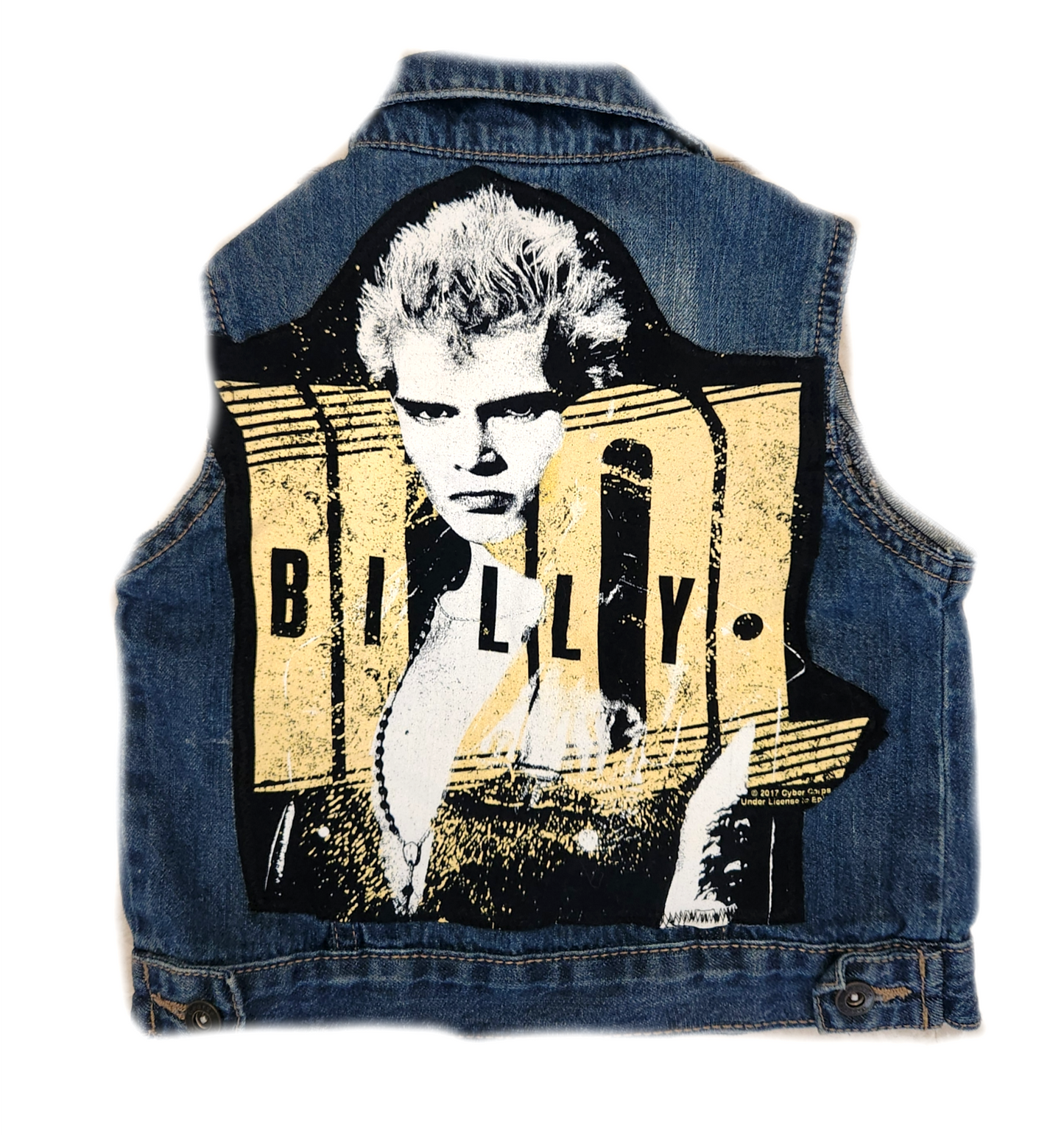 Baby denim ROCK punk denim vest- size 12-18 months