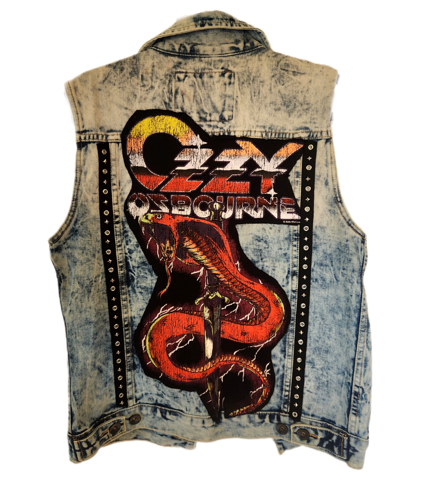 Mens Denim Metal rock vest- size Small SALE!!