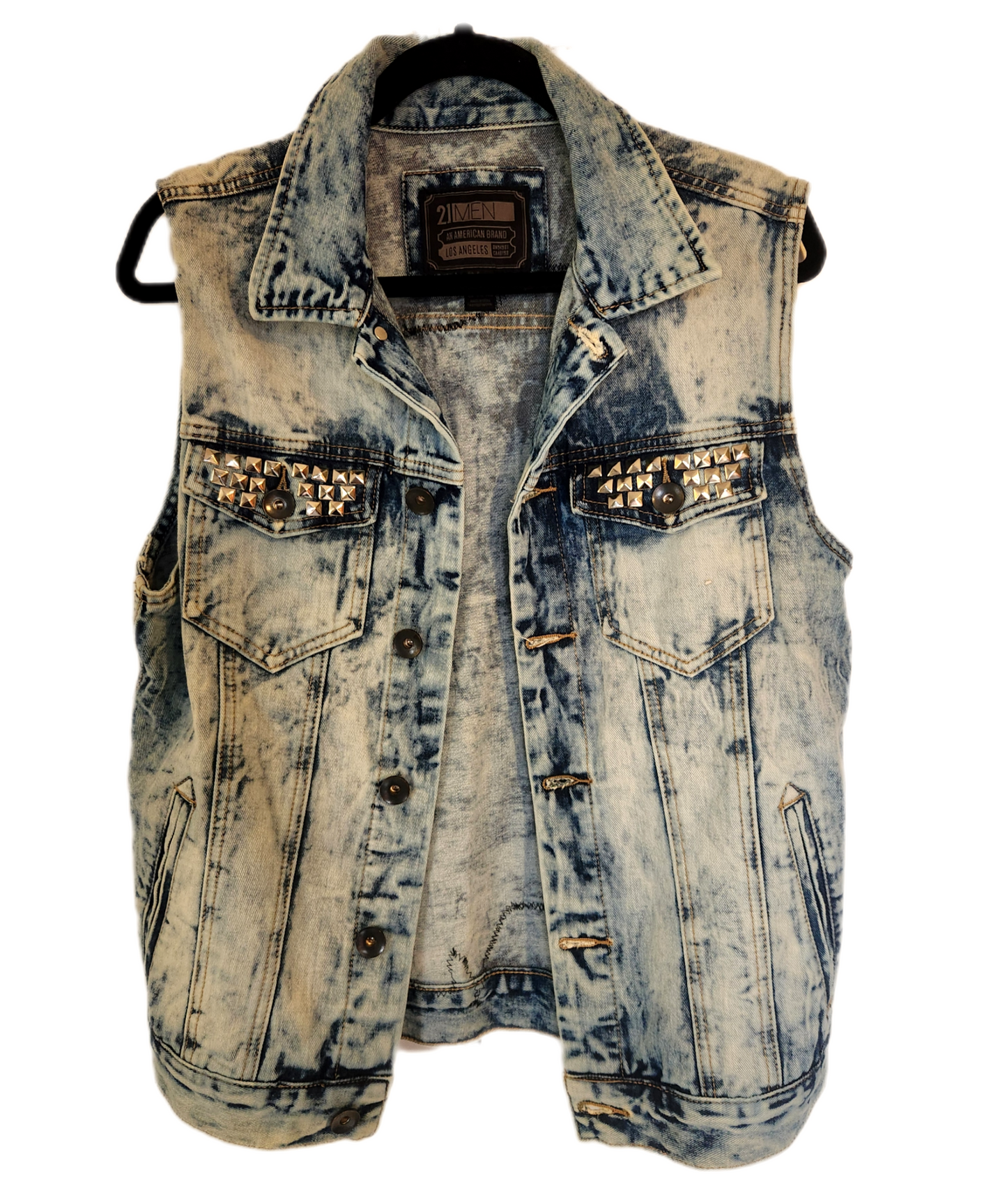 Mens Denim Metal rock vest- size Small SALE!!