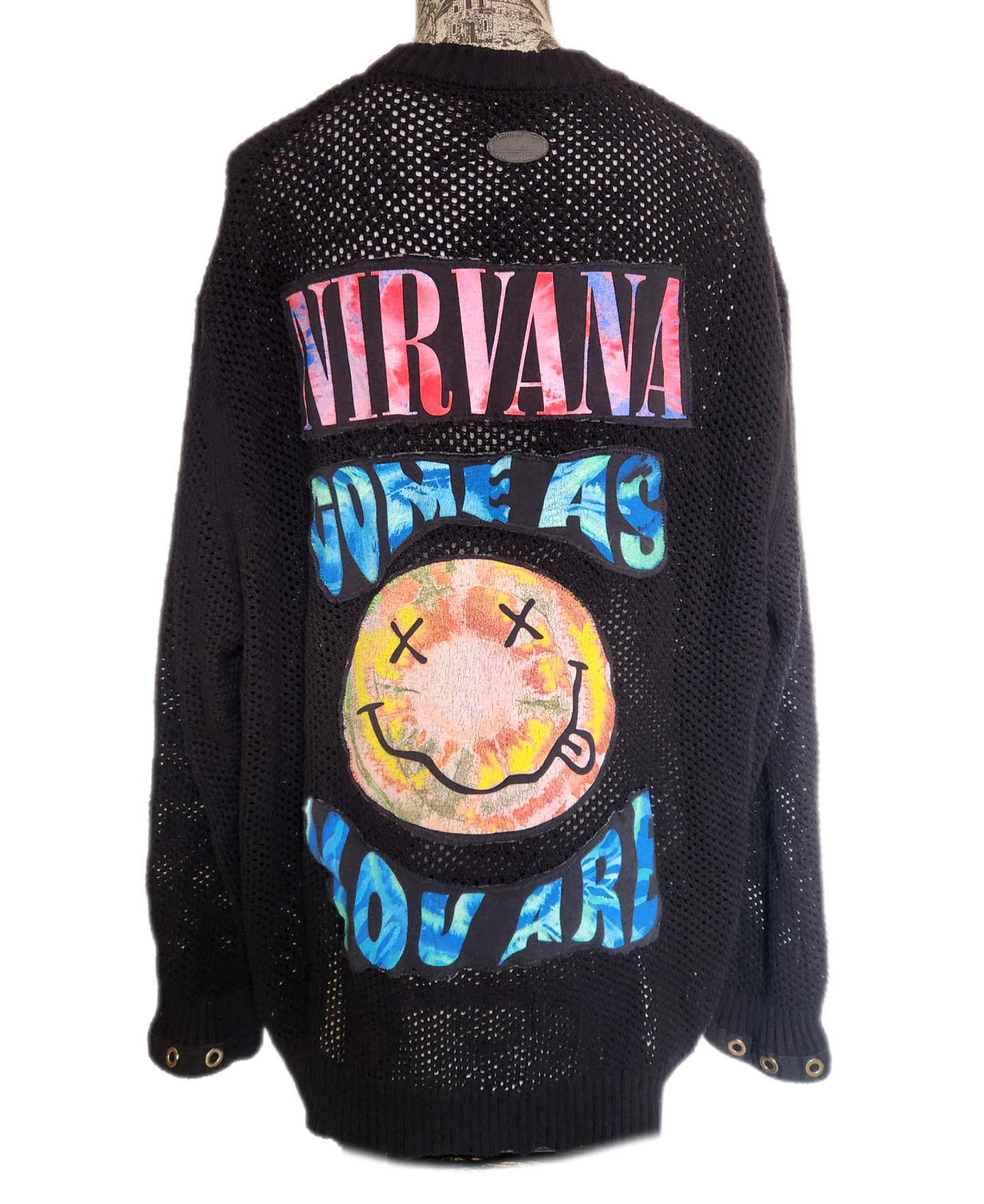 Womens Grunge Rock mesh style cardigan- size XL