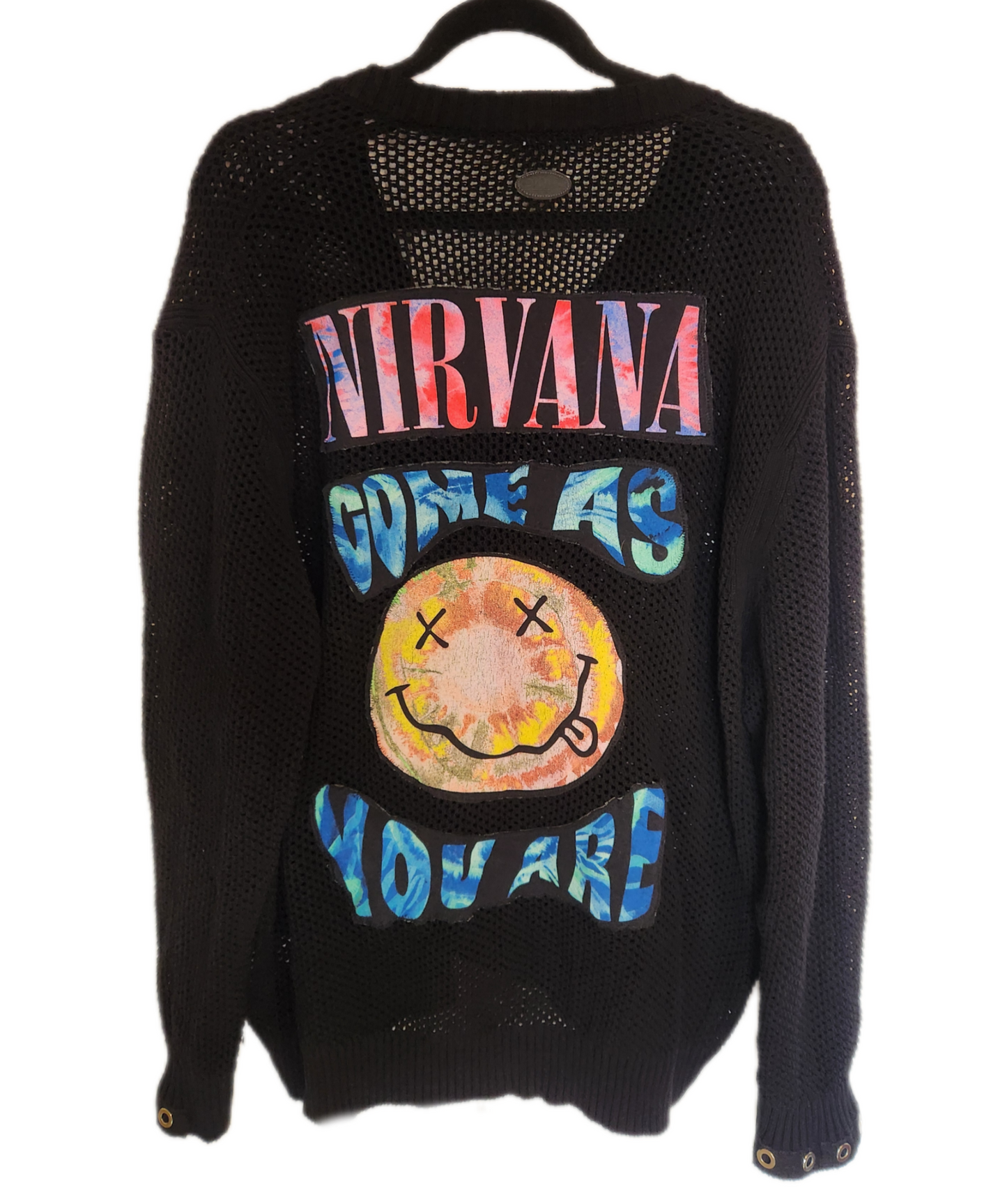 Womens Grunge Rock mesh style cardigan- size XL