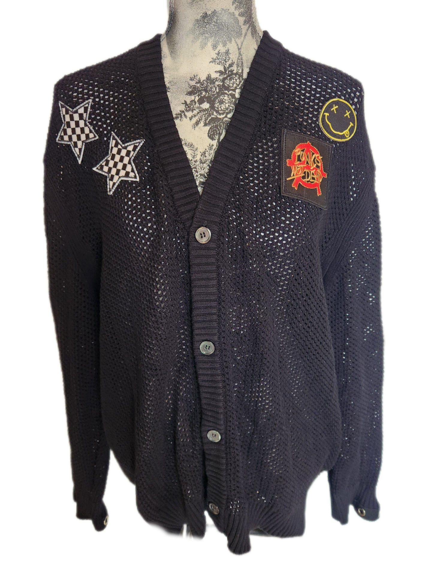 Womens Grunge Rock mesh style cardigan- size XL