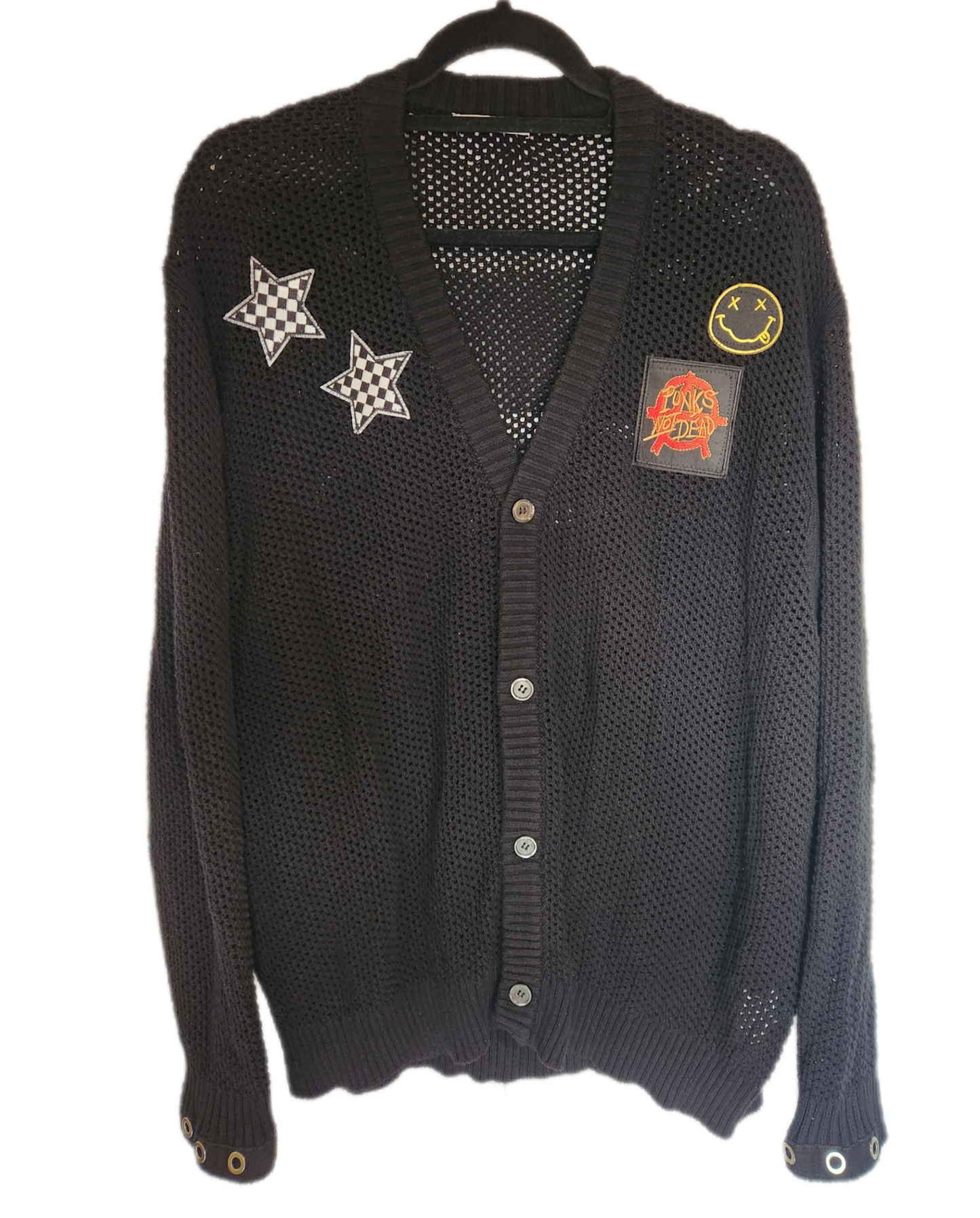 Womens Grunge Rock mesh style cardigan- size XL