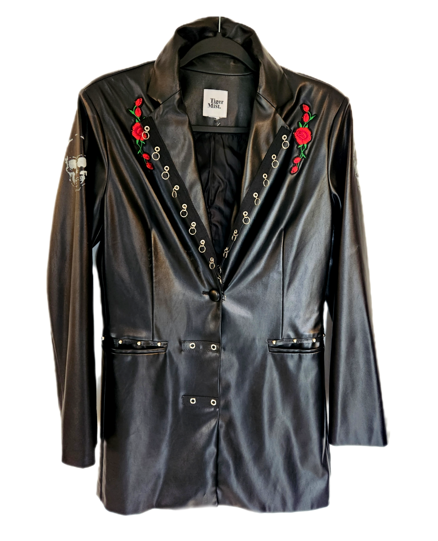 Womens vegan leather Goth Rock blazer jacket- size Small CLEARANCE!