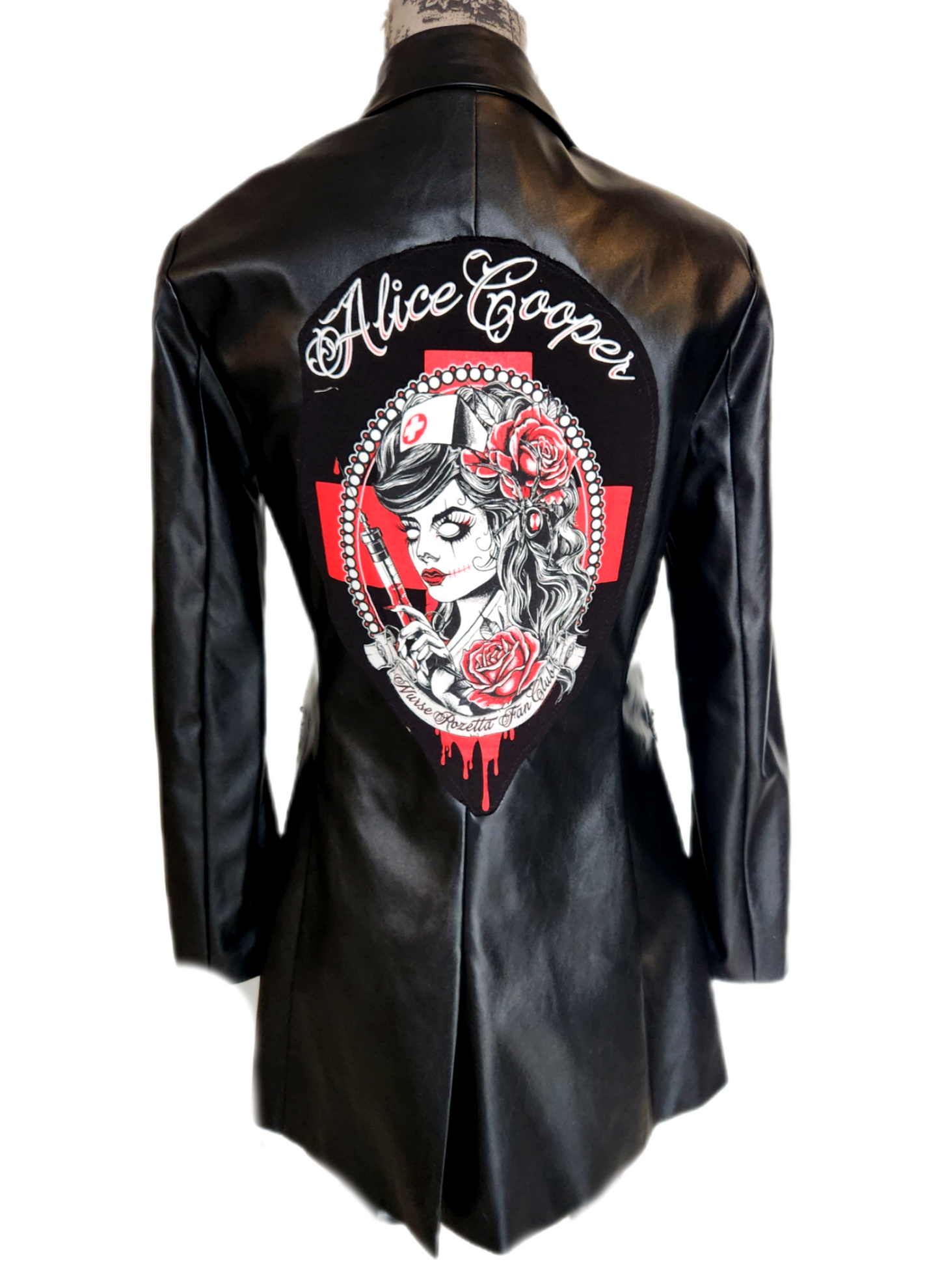 Womens vegan leather Goth Rock blazer jacket- size Small CLEARANCE!