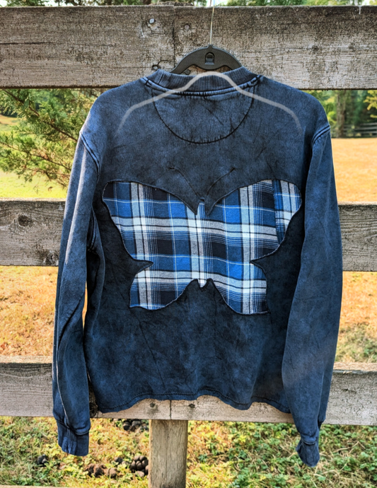 Womens Dolly Sweatshirt with Butterfly back- size L/ XL fit