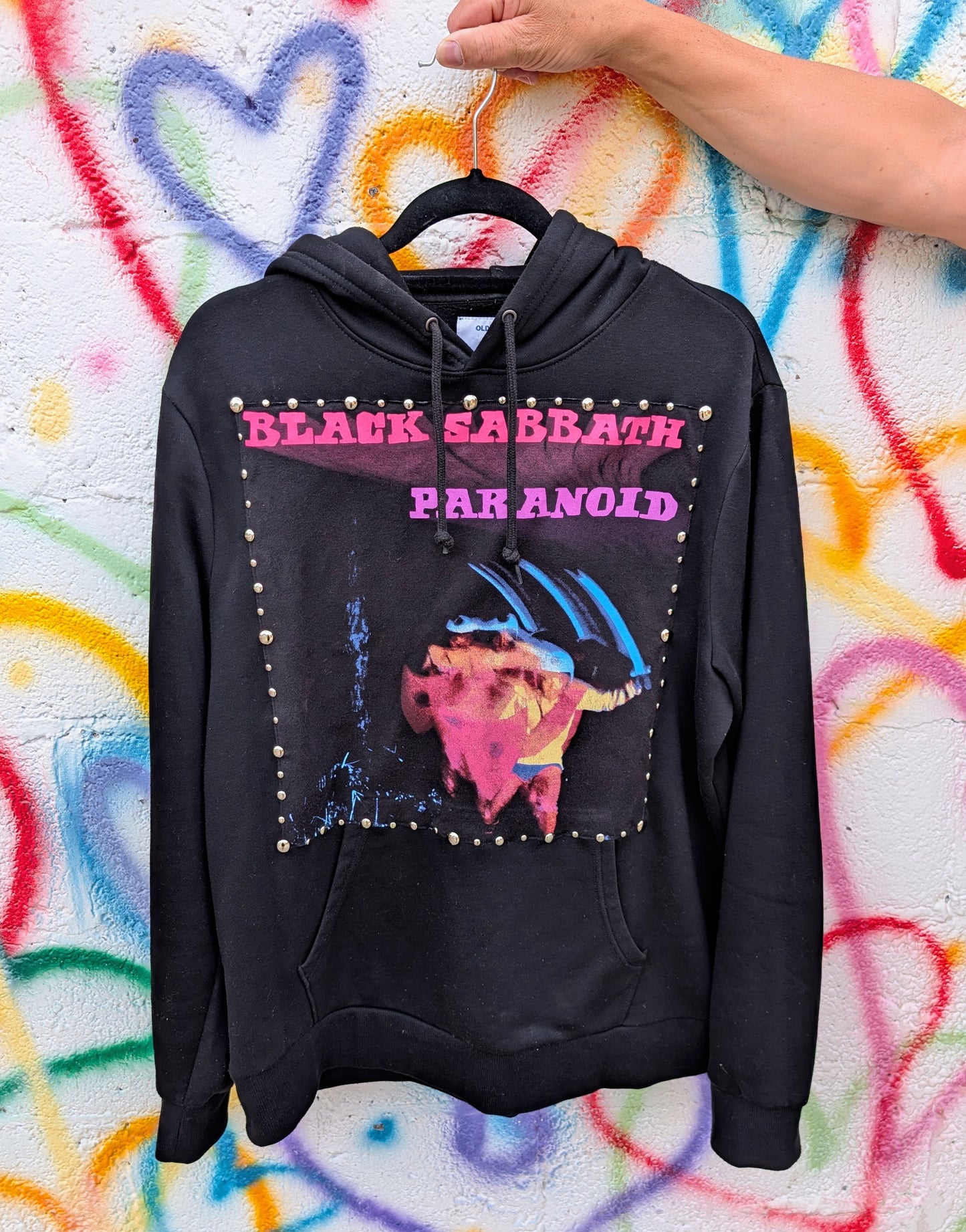 Womens Black Sabbath studded Hoodie- Large