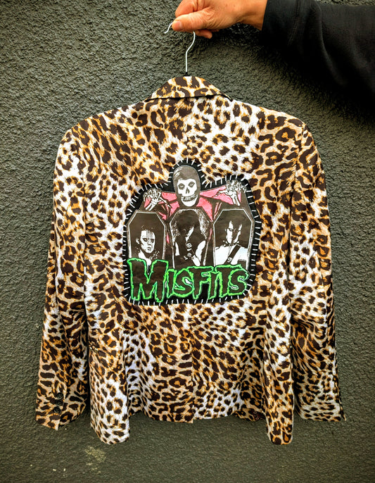 Womens Misfits Leopard blazer jacket- size MED/ Large fit