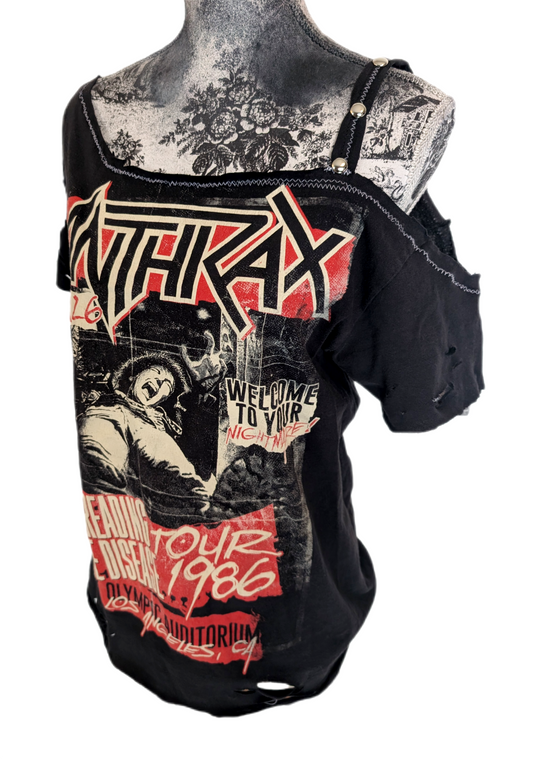 Reworked ANTHRAX tee- size Large