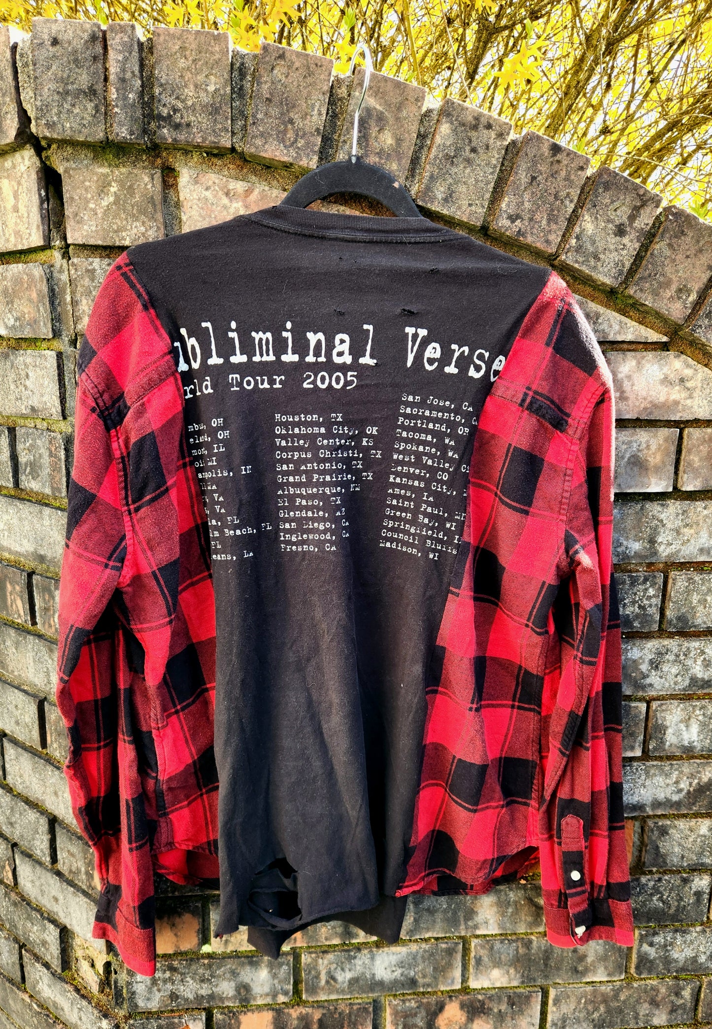 Upcycled SLIPKNOT tee/ flannel shirt hybrid