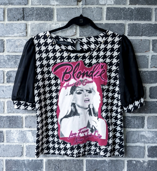 Womens BLONDIE Houndstooth top- size M/L