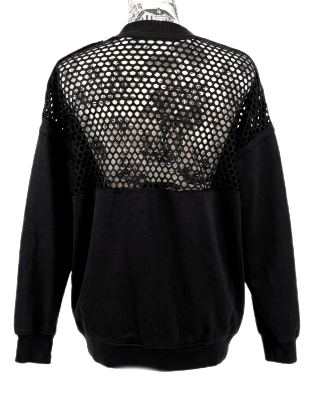 Womens upcycled JOY DIVISION sweatshirt with black mesh back- size Medium