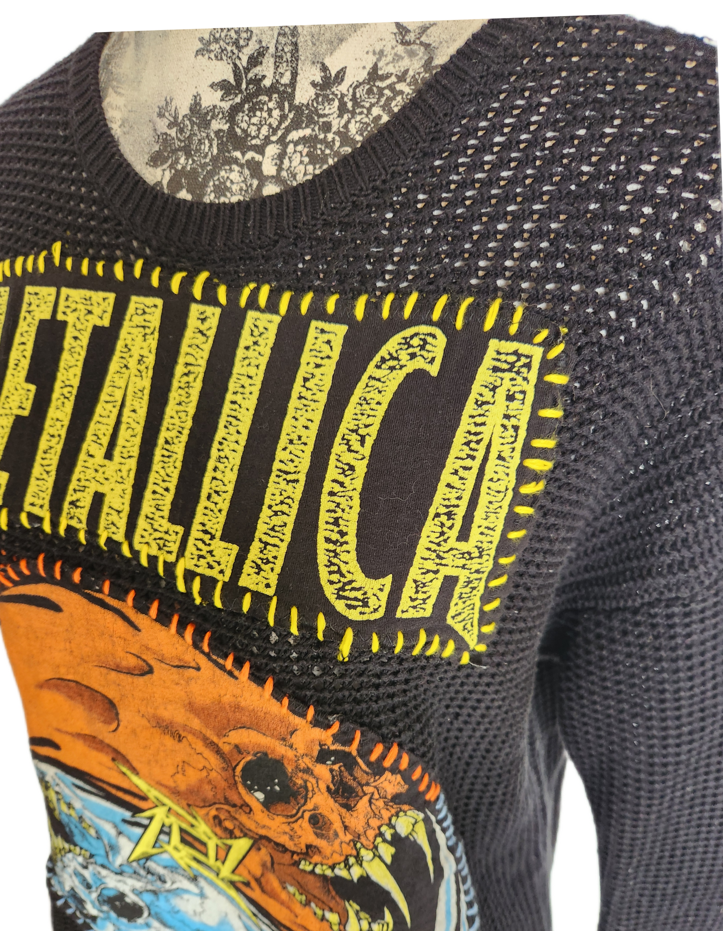 Womens upcycled sweater with Metallica- size M/L