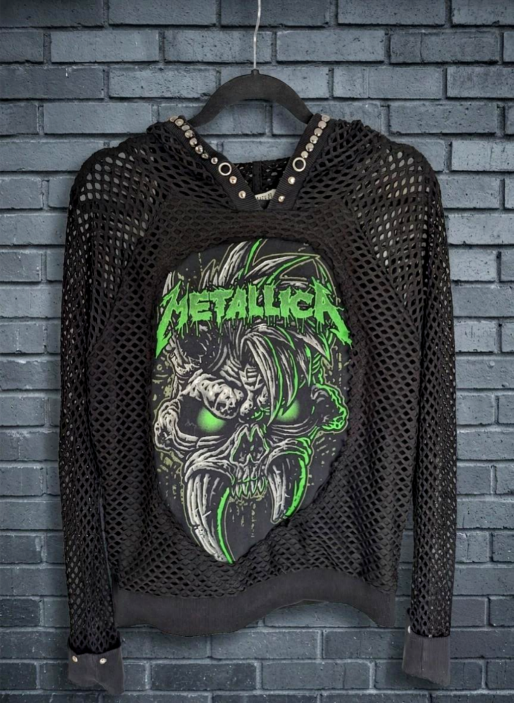 Womens mesh METALLICA Hoodie top- size L