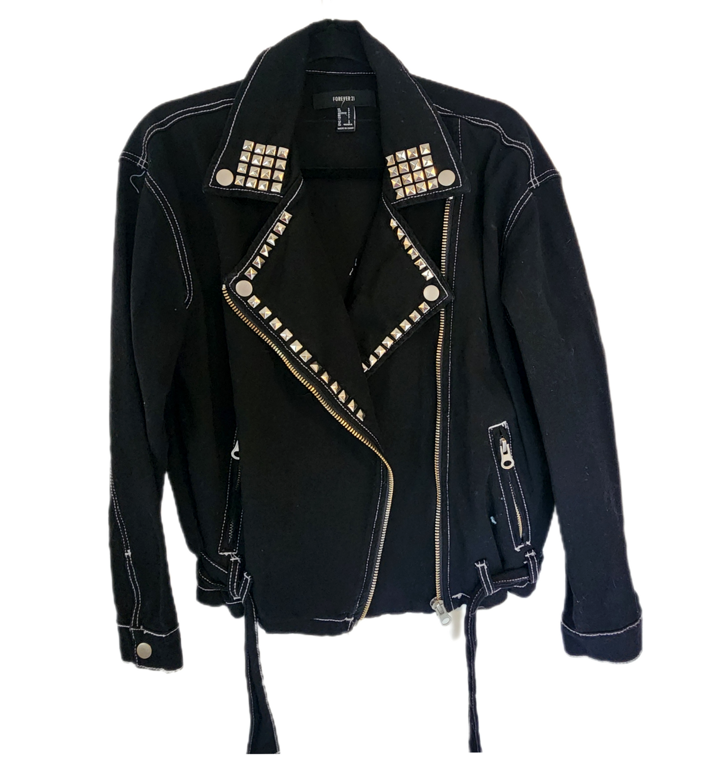 CLEARANCE! Womens black moto style QUEEN jacket- size Small