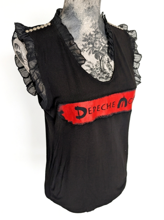 Womens Depeche Mode sleeveless with frills- size Large