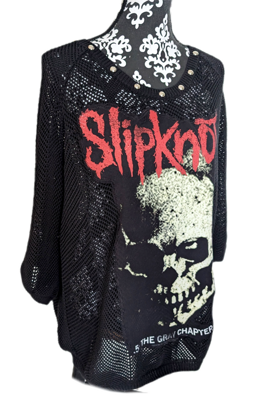 Womens black mesh style Slipknot sweater- size Large
