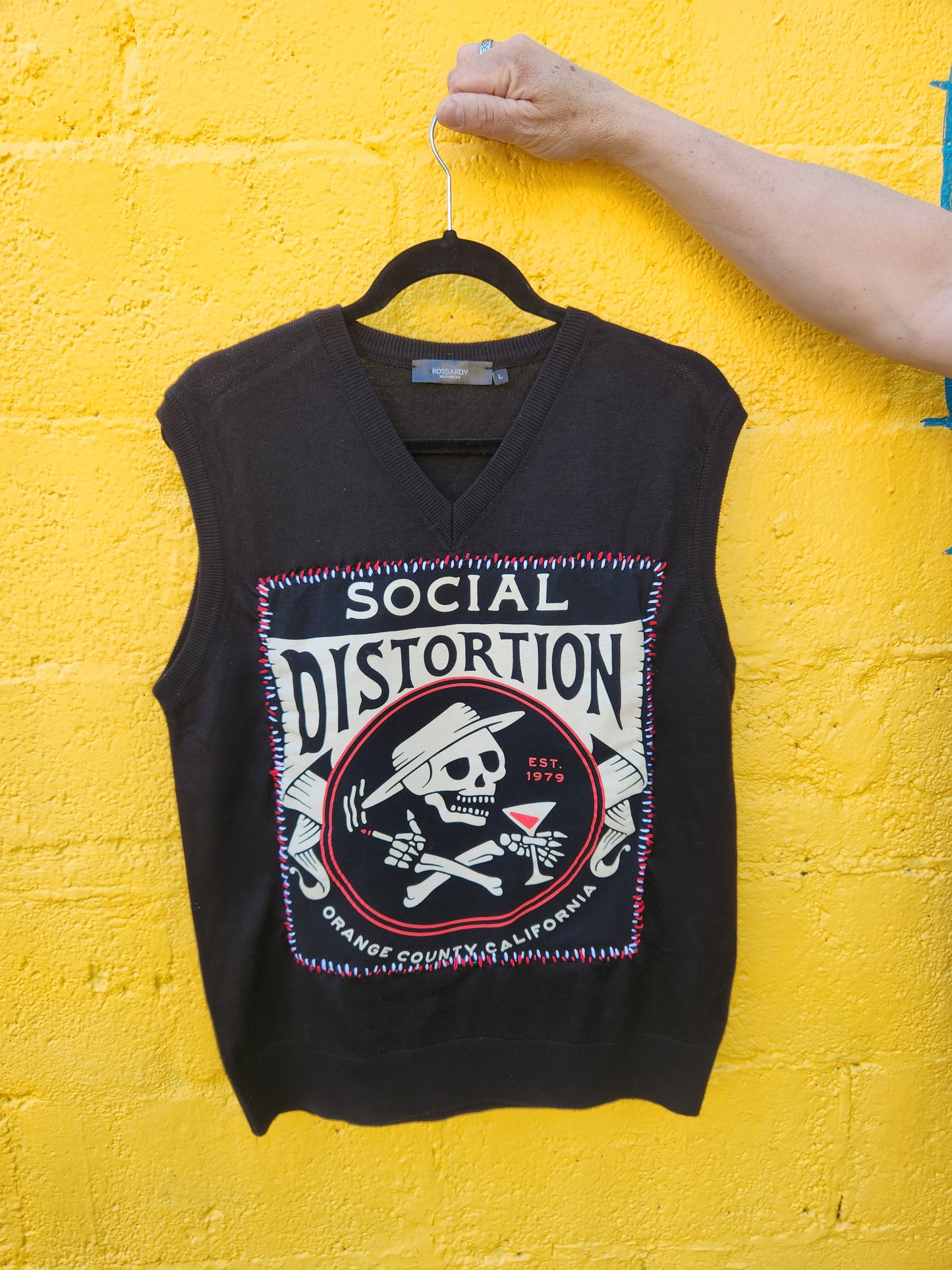 Social Distortion sweater vest- mens L/ womens L/ XL