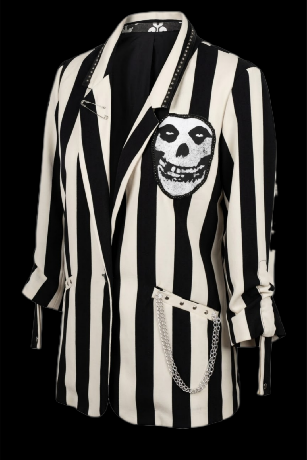 Womens striped MISFITS punk blazer jacket- MEDIUM
