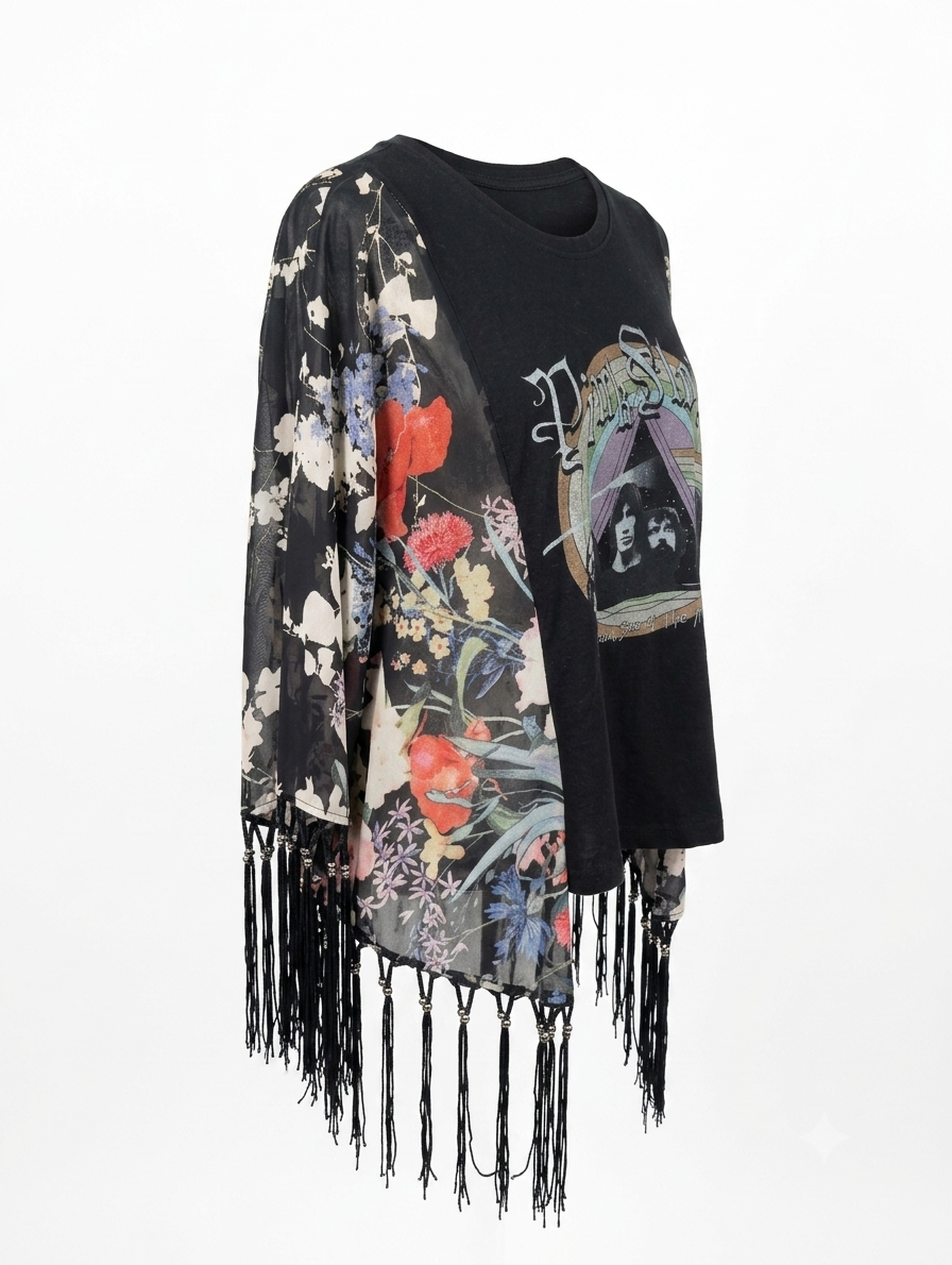 Pink Floyd/ Flower fringed Rockimono