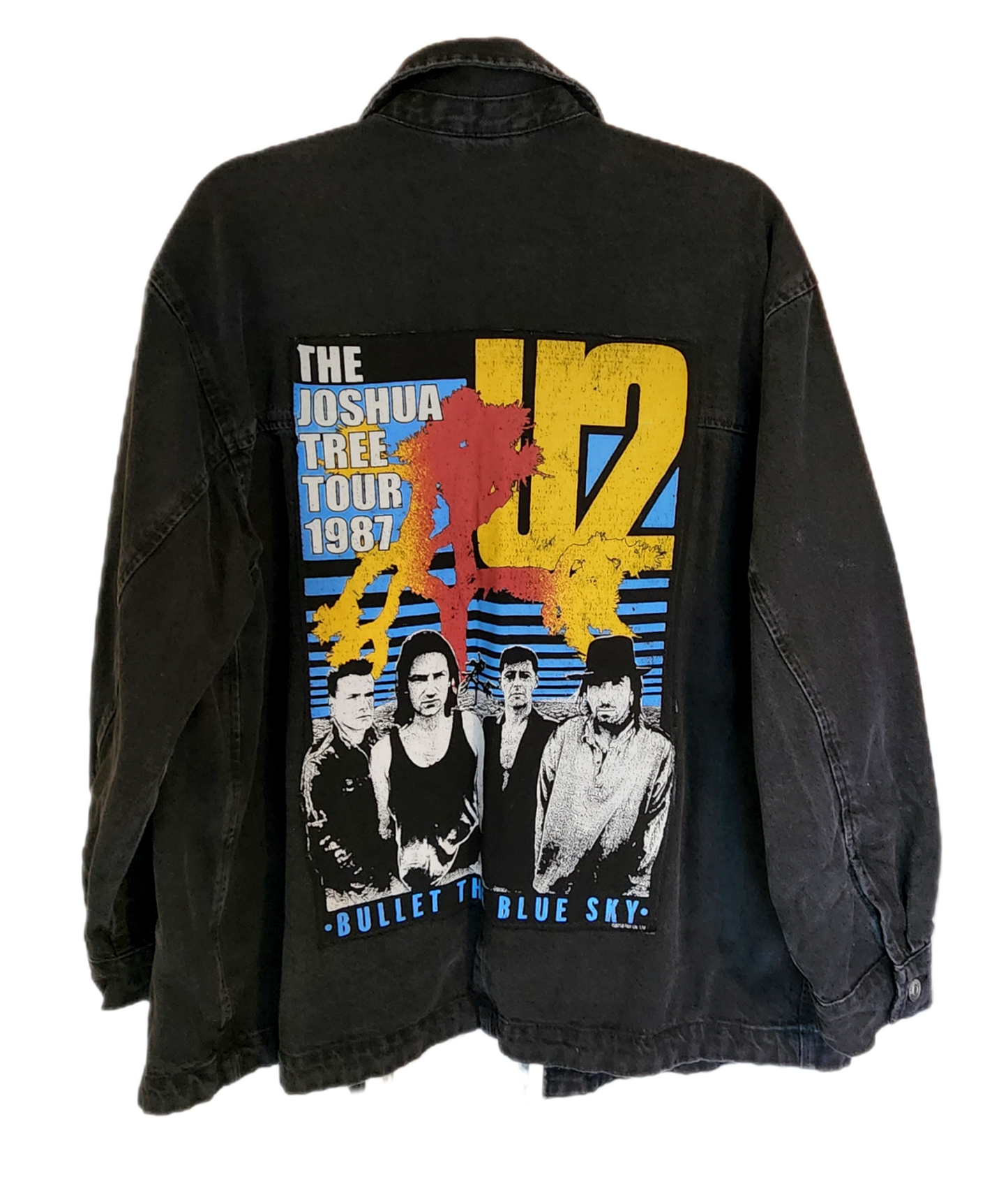 Gender neutrel black denim U2 shacket- mens Med/ womens L/XL CLEARANCE