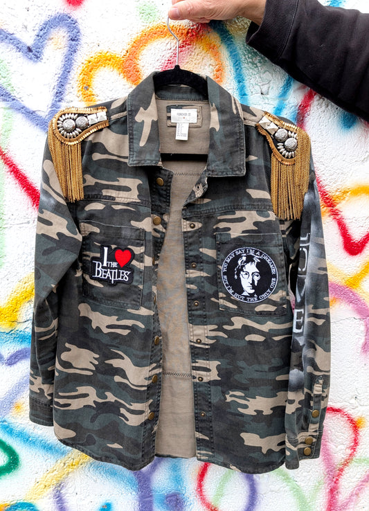 Womens camo All You Need us Love jacket- size Small