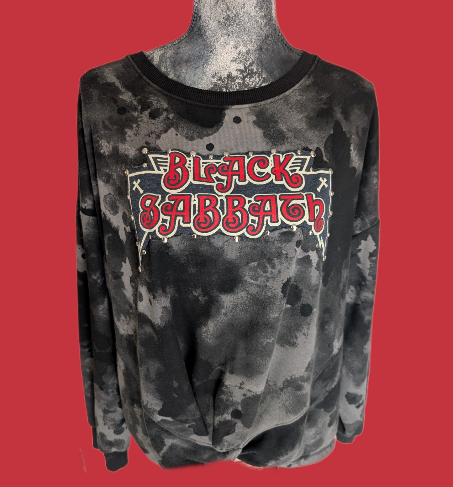 Womens reworked Black Sabbath sweatshirt- size large