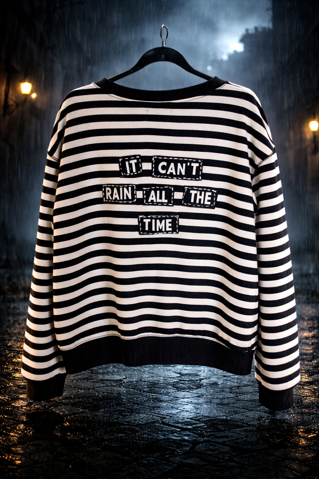 THE CROW striped sweatshirt- womens Large