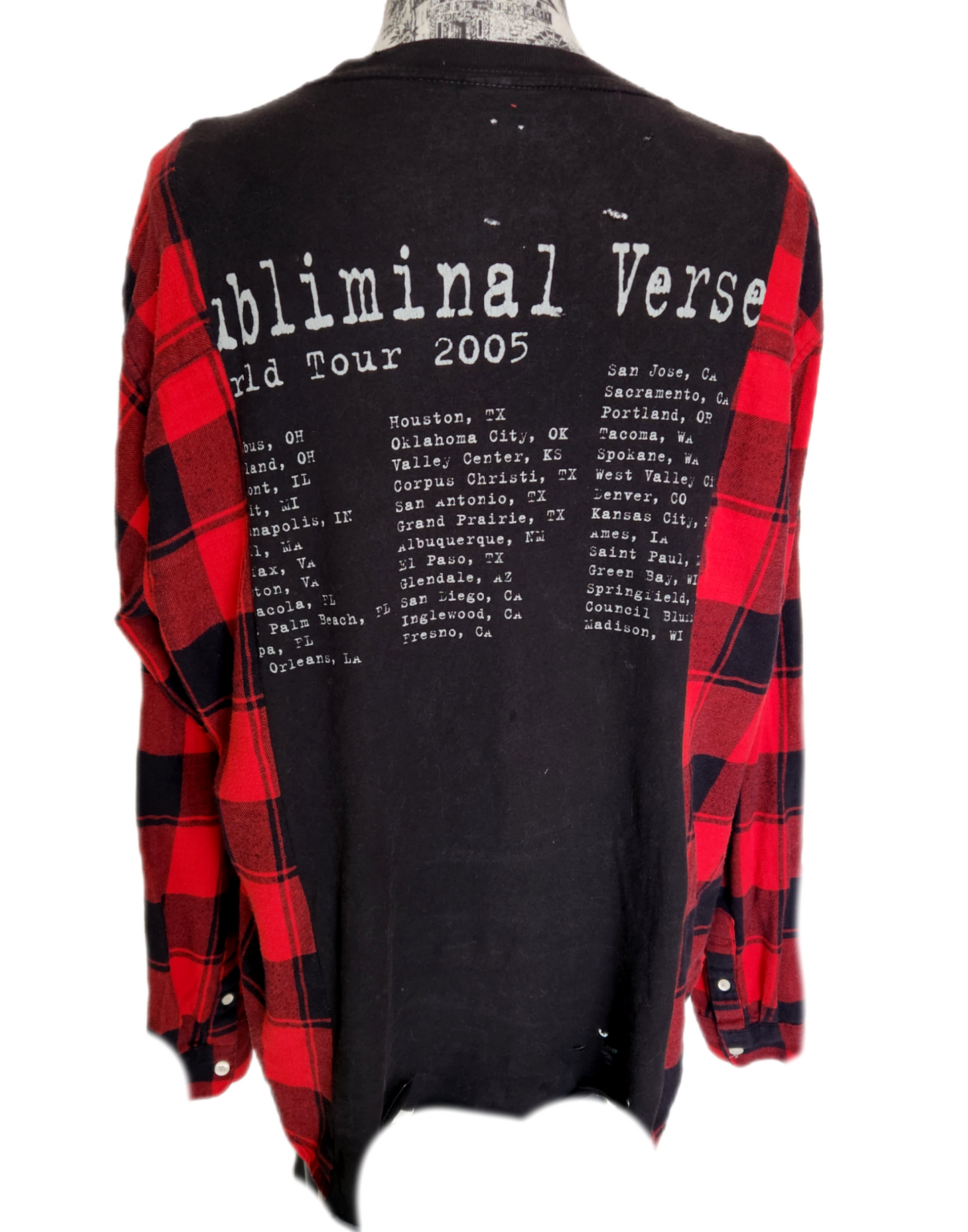 Upcycled SLIPKNOT tee/ flannel shirt hybrid