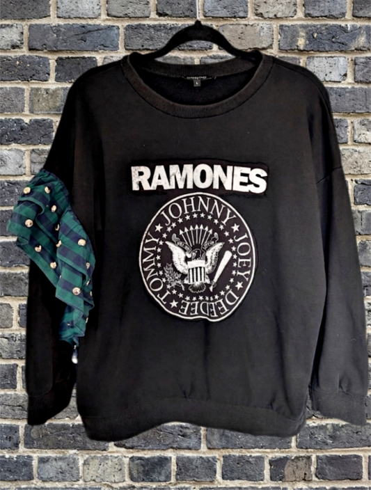 Womens RAMONES punk rock sweatshirt - size L-XL