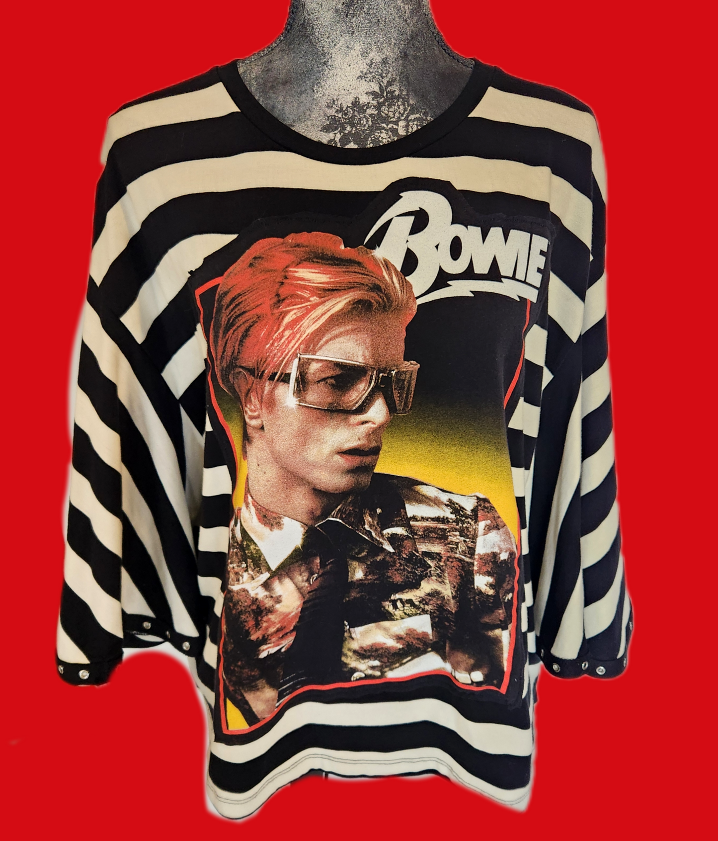 Womens striped BOWIE top- size XL