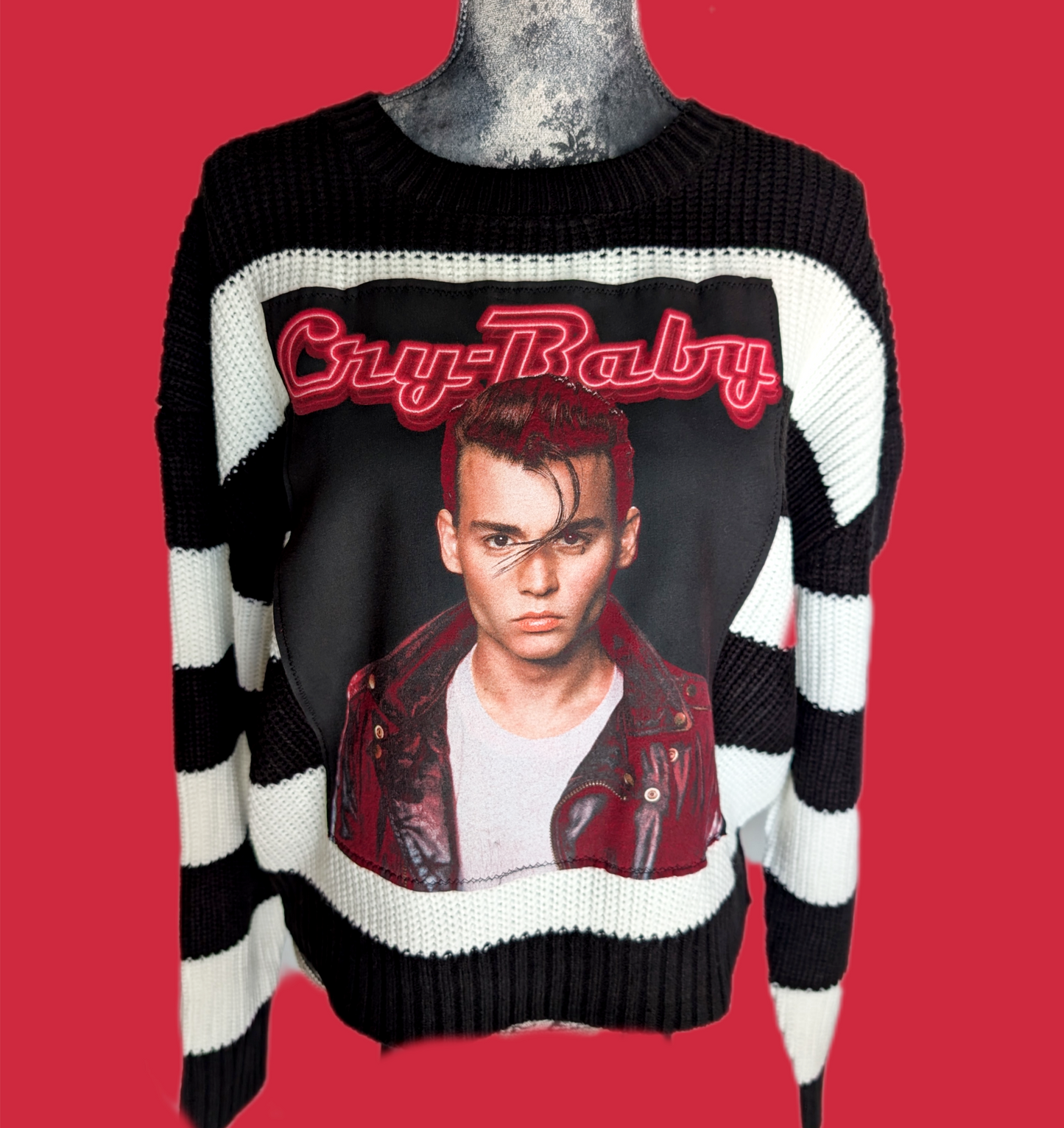 Cry Baby striped sweater- size L