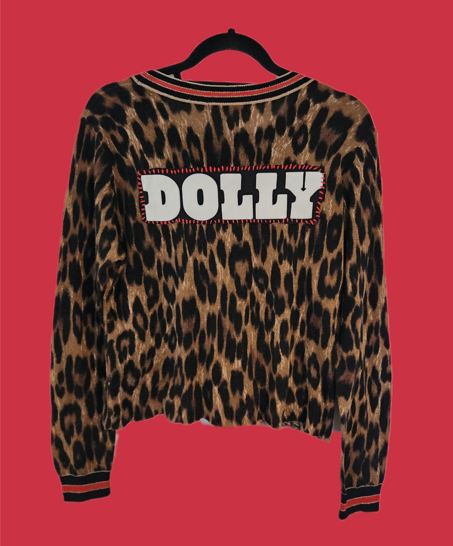 Womens leopard DOLLY Rebel girl sweater- Medium