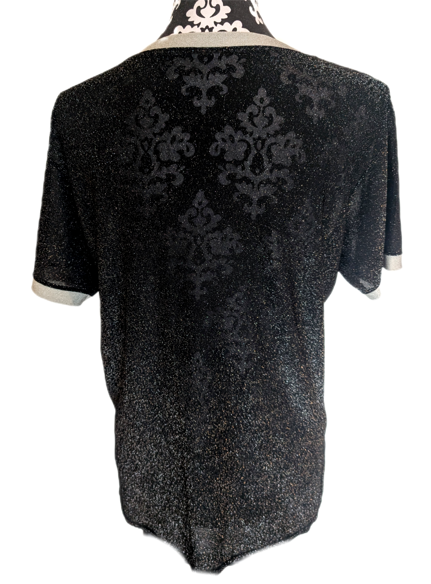 Womens Sparkling metallic silver Smashing Pumpkins to- Large