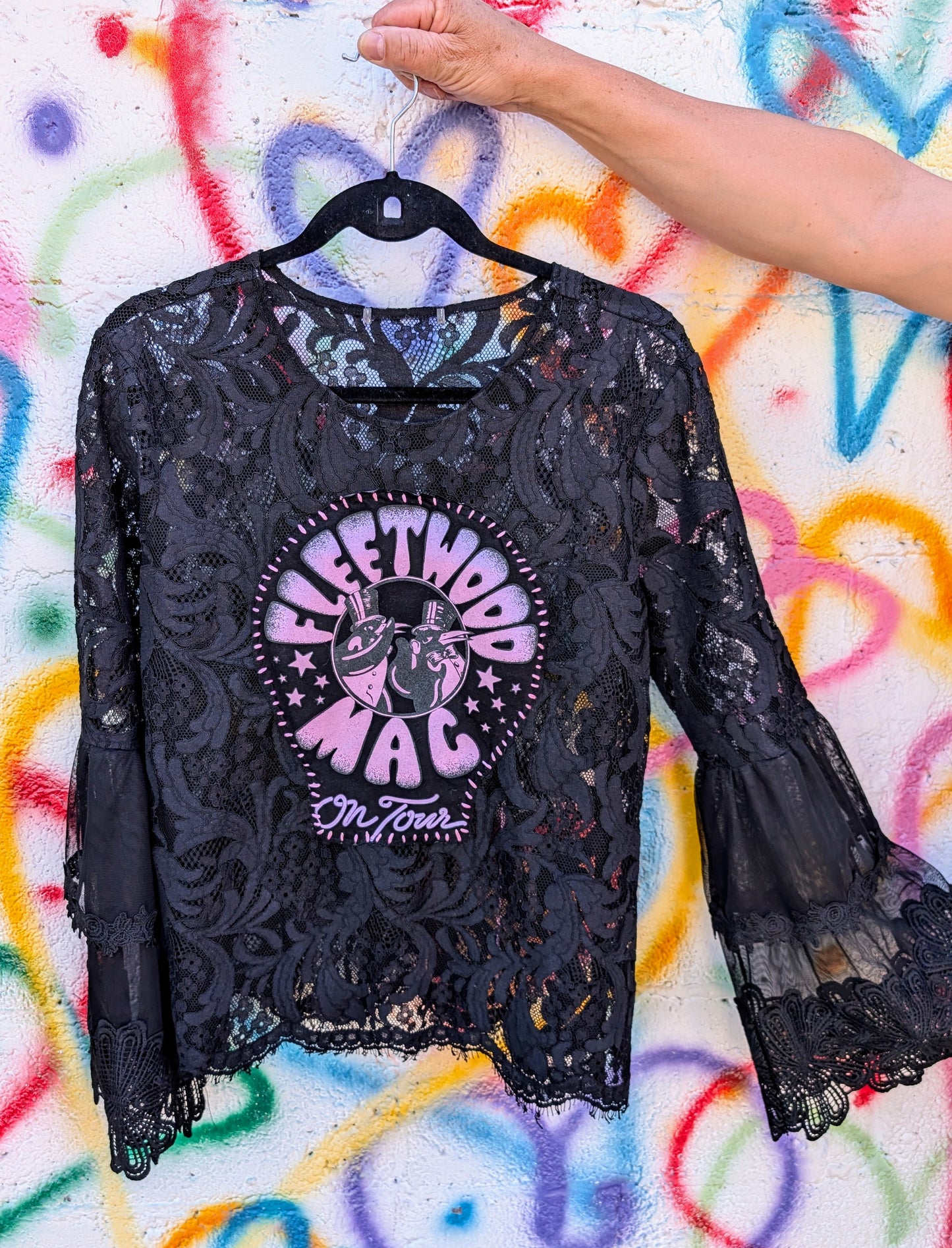 The Second Hand News Lace Fleetwood Mac top- Large