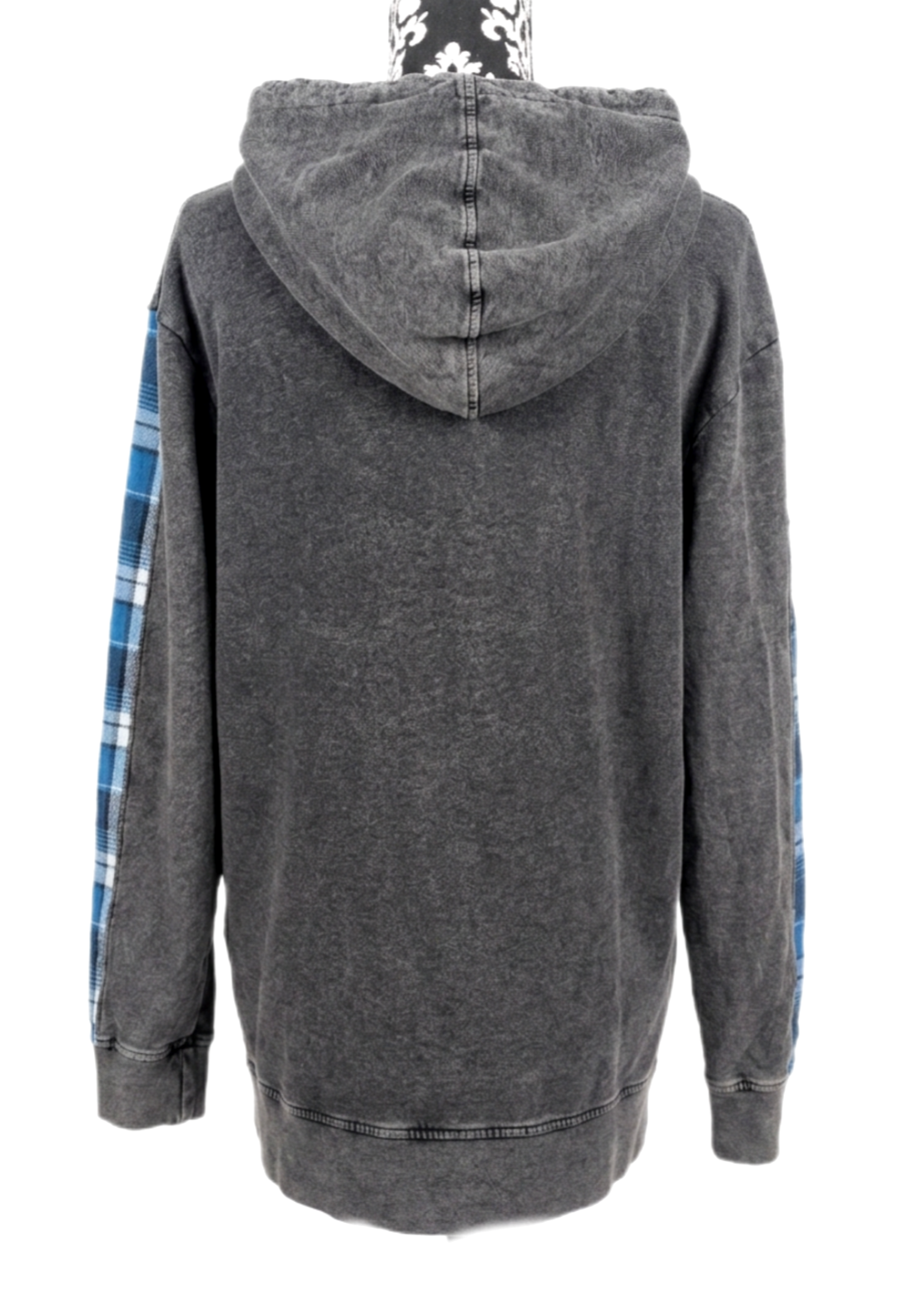 Upcycled KURT COBAIN grey vintage wash hoodie - gender neutral Men's M/ womens L