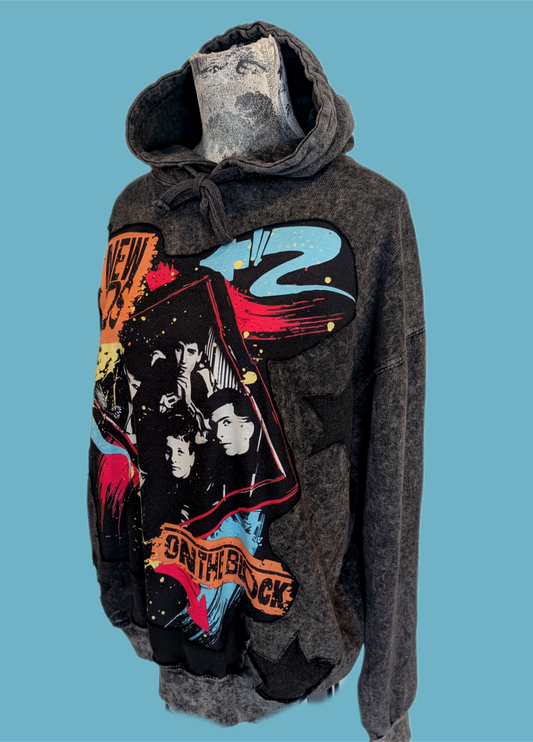 Womens upcycled NKOTB hoodie