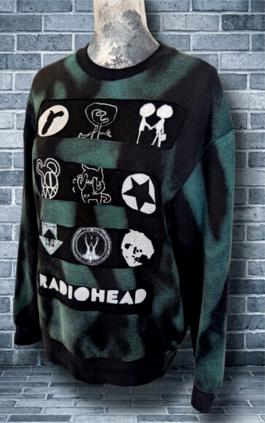 Gender neutral RADIOHEAD reworked sweatshirt- men's M/ womens L