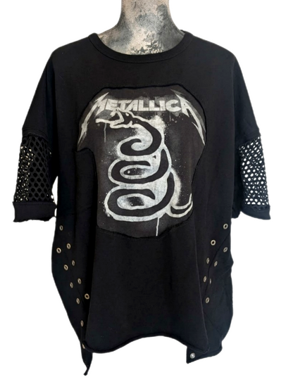 Womens Metallica Tunic Sweatshirt with Mesh- size XL
