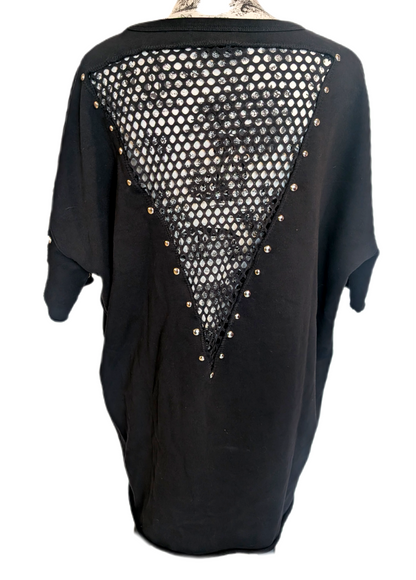 Womens Metallica Tunic Sweatshirt with Mesh- size XL