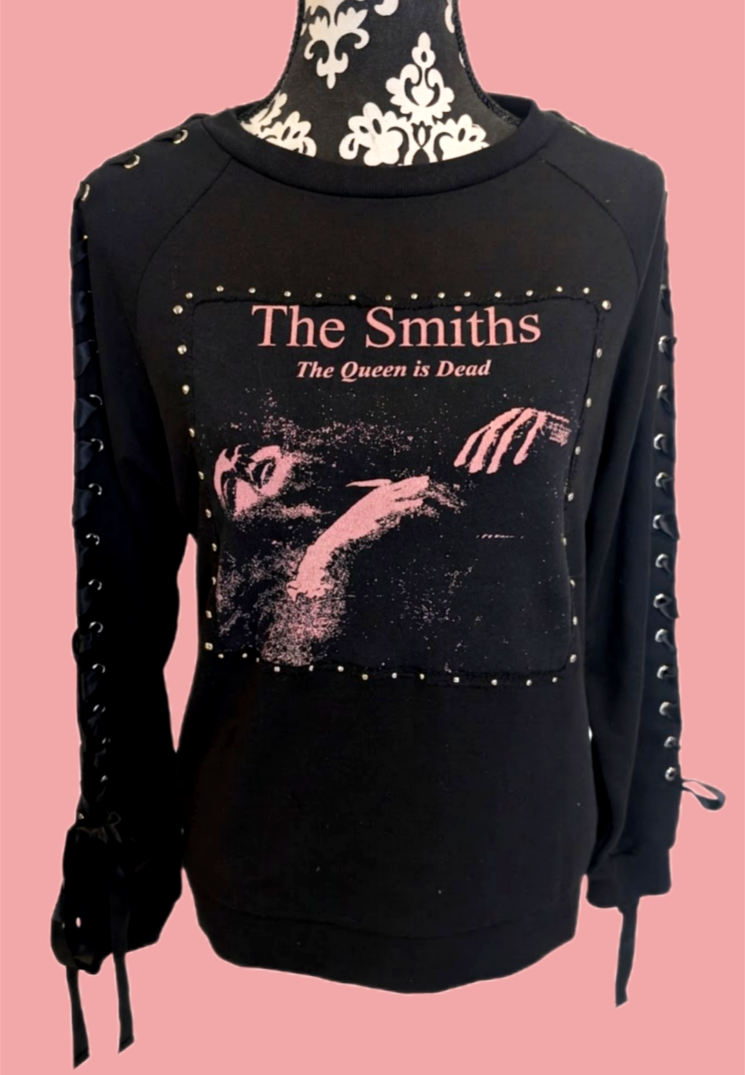 Womens THE SMITHS sweatshirt with lace up sleeves- M/ L