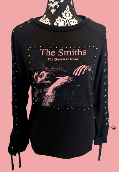 Womens THE SMITHS sweatshirt with lace up sleeves- M/ L