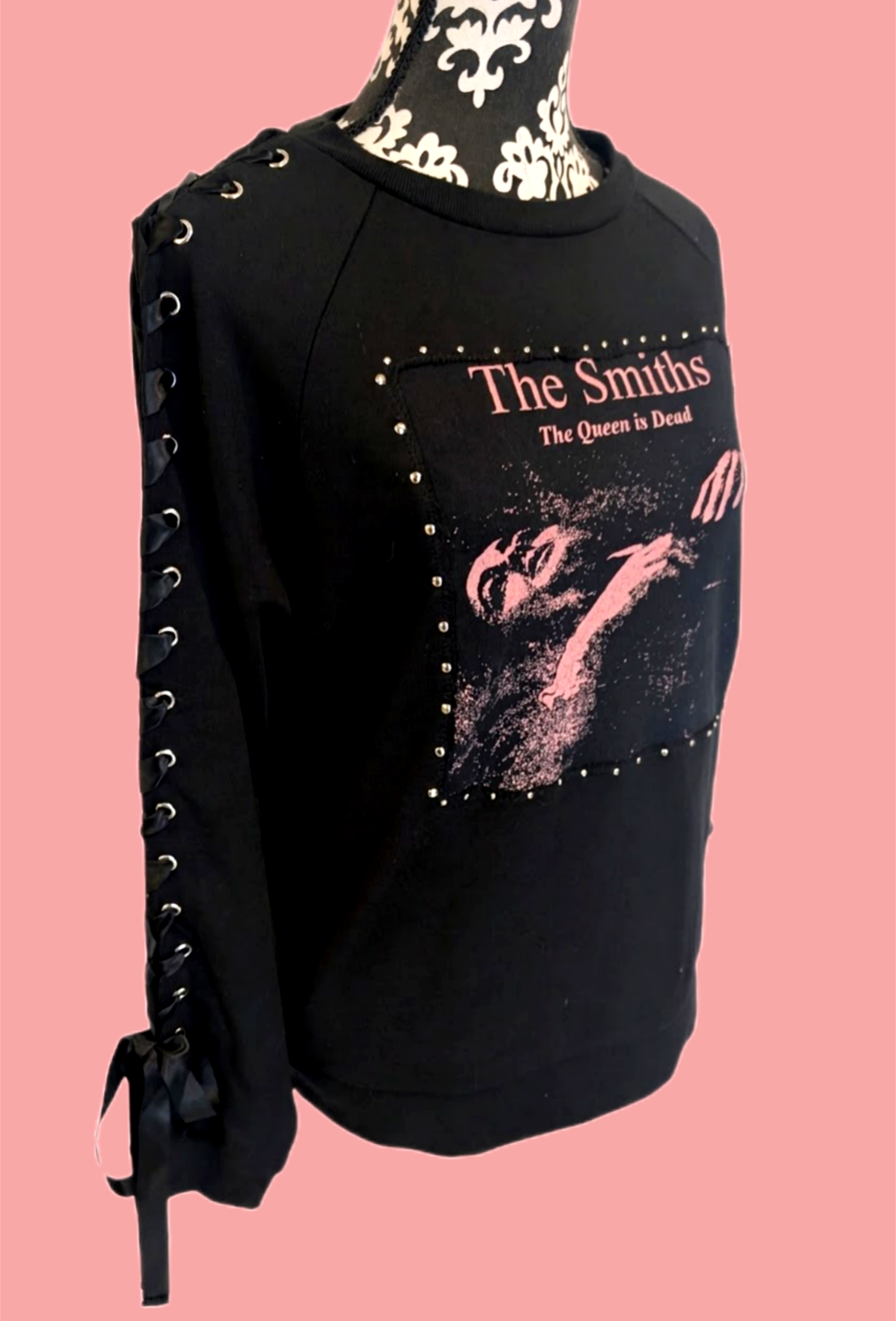 Womens THE SMITHS sweatshirt with lace up sleeves- M/ L
