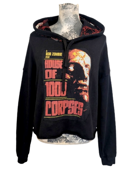 Womens Rob Zombie House of 100 Corpses Hoodie with spiderweb lace back- size L- XL