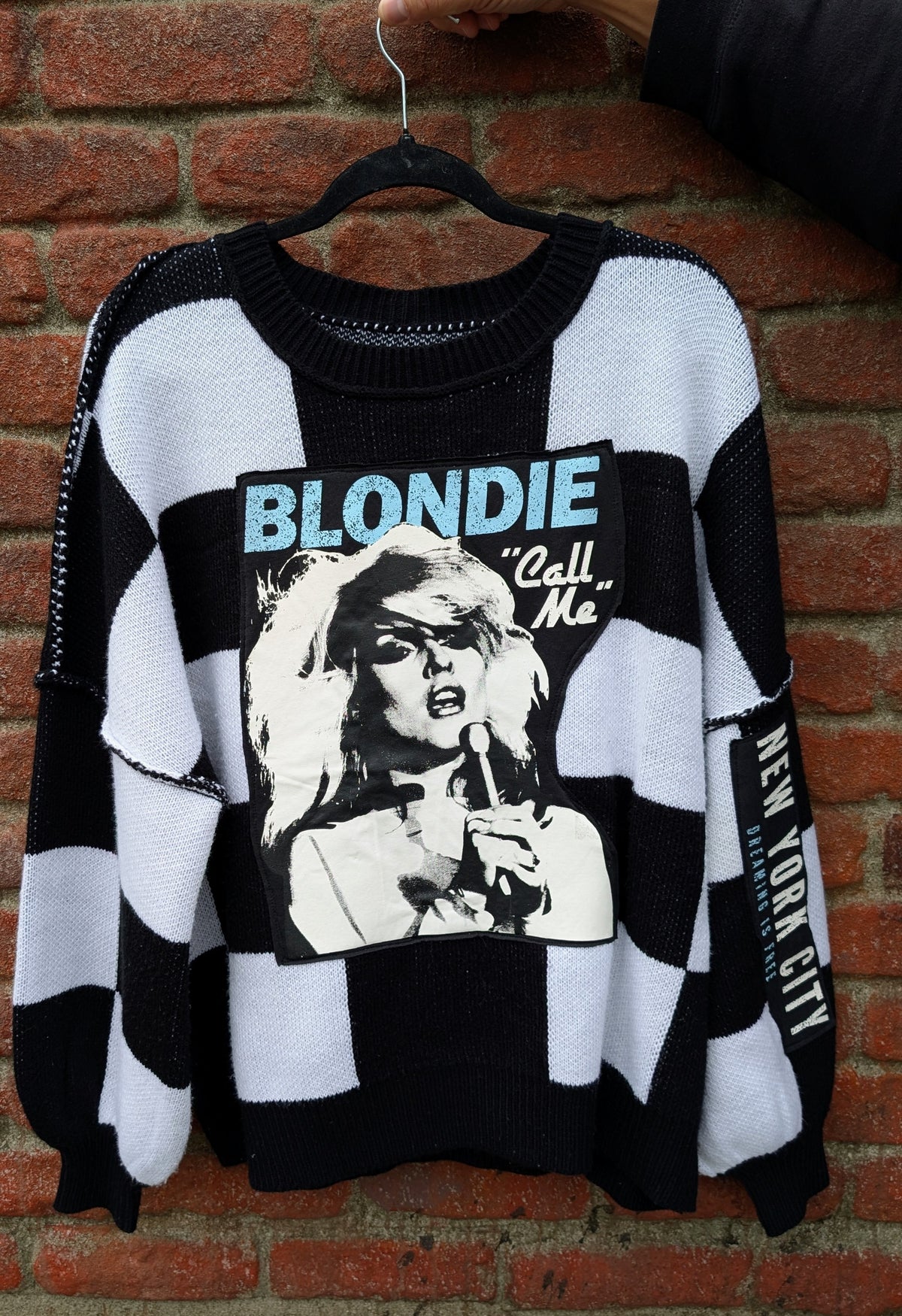 Womens BLONDIE large checkerboard sweater- XL-XXL