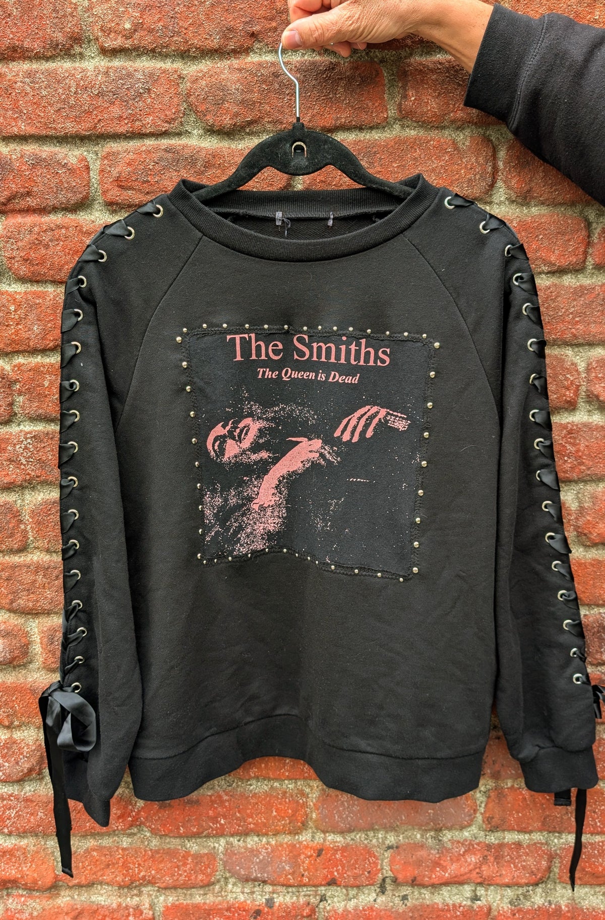 Womens THE SMITHS sweatshirt with lace up sleeves- M/ L