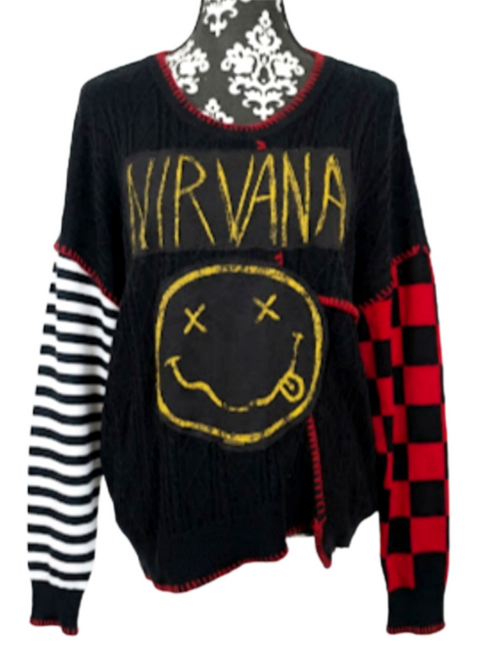 Womens NIRVANA upcycled sweater - size L- XL fit